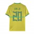 Camisola Brasil Vinicius Junior 20 Homem Equipamento Primeiro Copa do Mundo 2022 Manga Curta